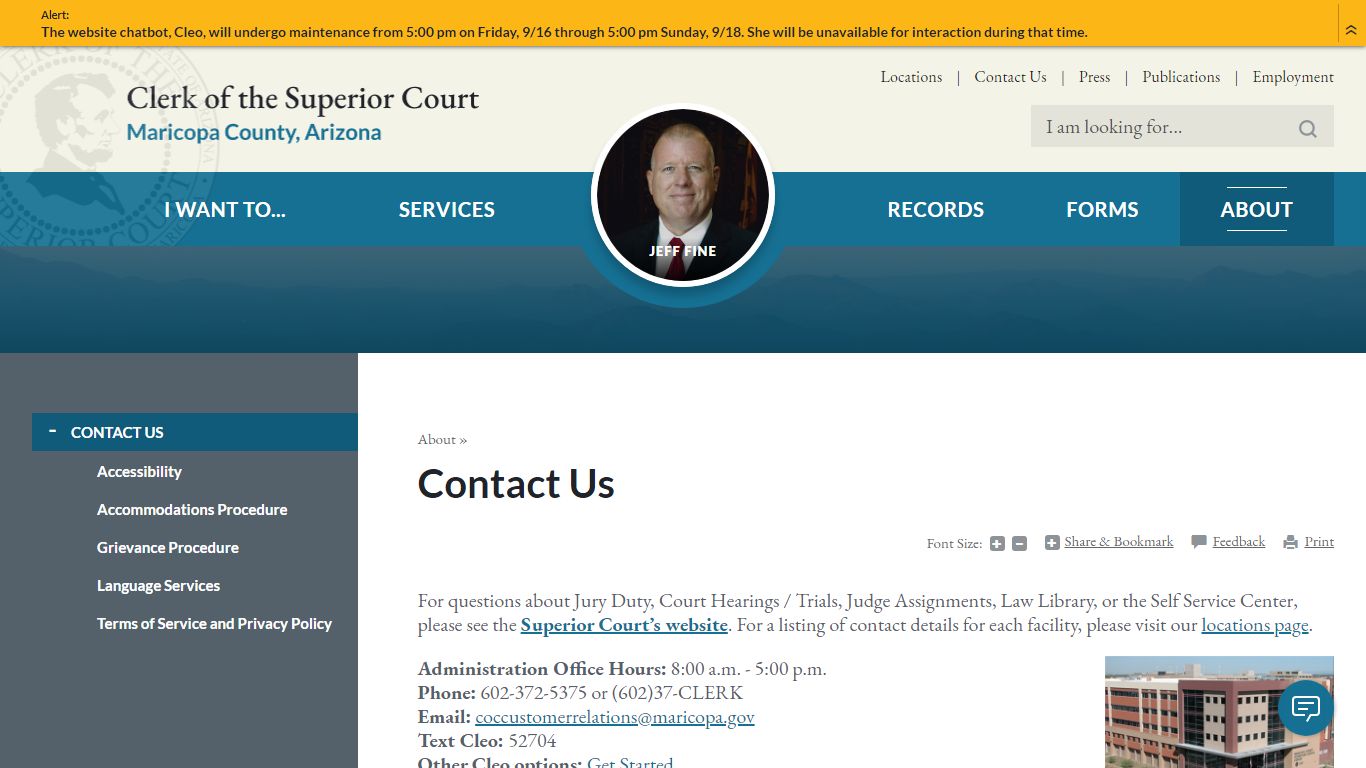 Contact Us | Maricopa County Clerk of Superior Court